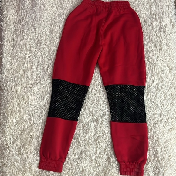 MISSGUIDED Red Joggers with Mesh Openings - Picture 3 of 5